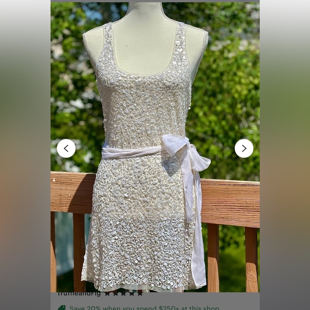 Arden B White Buttoned Tiered Sundress Scoop Neck Wedding